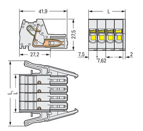 WAGO GmbH & Co. KG 1-Leiter-Federleiste CAGECLAMP,10mm²,lgr 831-3104/037-9037