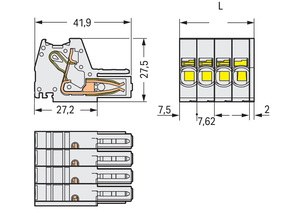 WAGO GmbH & Co. KG 1-Leiter-Federleiste CAGECLAMP,10mm²,lgr 831-3108