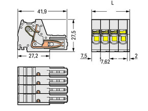 WAGO GmbH & Co. KG 1-Leiter-Federleiste CAGECLAMP,10mm²,lgr 831-3109