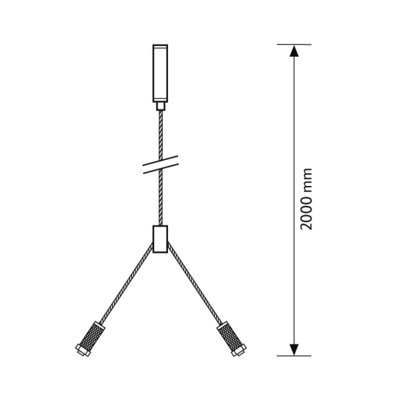 ESYLUX Set mit 2 Y-Drahtseilen 2m LENJA PDL#EO10850813
