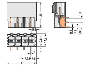 WAGO GmbH & Co. KG THT-Stiftleiste Lötstift 1,0x1,2,abgew.,lgr 831-3624