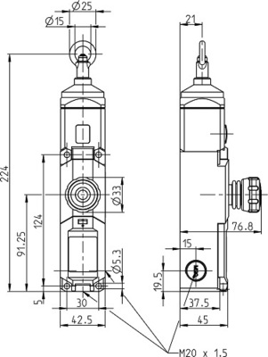 Bernstein Seilzugschalter inkl. Reset-Taster SRU2Z0-LU-175-L0-0-0