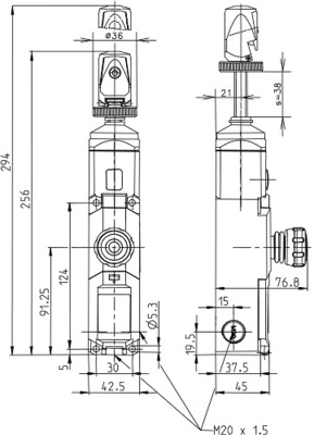Bernstein Seilzugschalter inkl. Reset-Taster SRU2Z0QF-175-L0-0-0