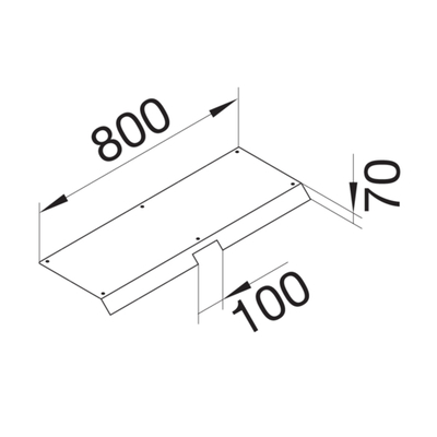 Tehalit Blinddeckel-Außeneck 800 mm, 45 Grad AKBA3500701