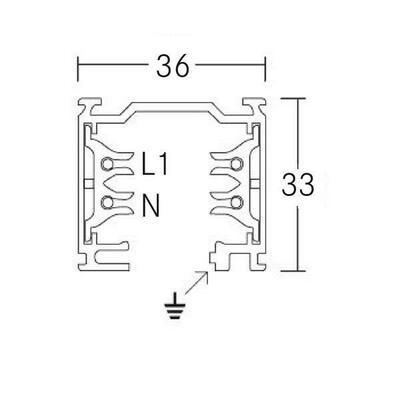 Brumberg Leuchten 3-Phasen-Stromschiene L4000mm, alu-anod. 88104250