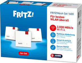 FRITZ WLAN Repeaterset 1200AX,3er-Pack FRITZ!MeshSet1600 3p
