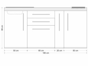 Stengel Miniküche Premiumline Schwarz matt MPSM180AGKFreBli2Sn