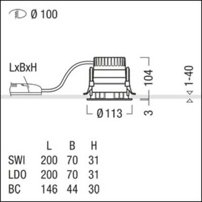 Zumtobel Group LED-Einbauleuchte 840 PANOS R R1 #62932600