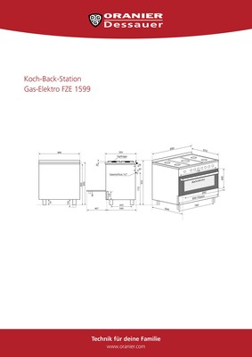 Oranier Koch-Back-Station Gas/El. 90cm FZE 1599 eds