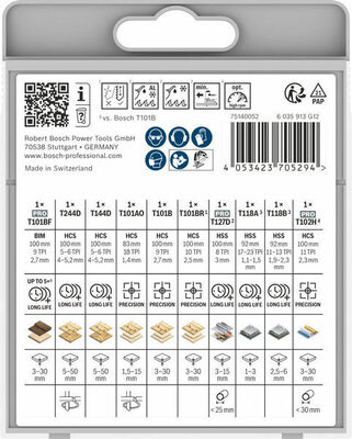 Bosch Power Tools Stichsägeblatt Set Multi Material,10St 2607012073