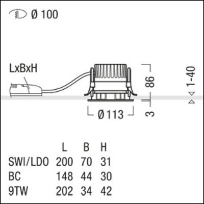 Zumtobel Group LED-Einbauleuchte weiß PANOS R R1 #62933349