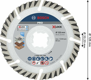 Bosch Power Tools PRO MMDiamant-Trennscheibe X-LOCK,125mm,2erPack 2608615286