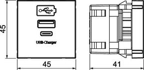 OBO Bettermann Vertr USB Ladegerät mit 3.0 A Ladestrom 45x45x42 MTG-2UC QC SWGR1