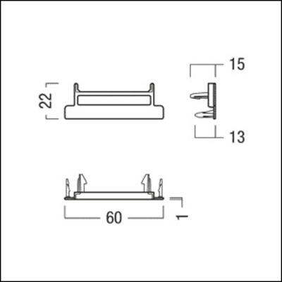 Zumtobel Group Endkappe weiß TEC2 EC BATTEN WH
