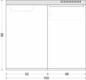 Stengel Miniküche Easyline weiß ME100KSKSliBre