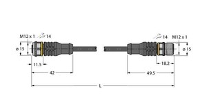 Turck Aktuator- u. Sensorleitung PUR RKC4.4T1RSC4.4T/TXL