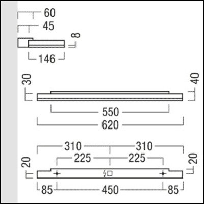 Zumtobel Group LED-Wandanbauleuchte 49W LED840 SRE LDO LFE W #42181884