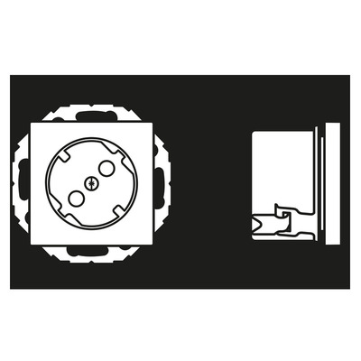 Jung SCHUKO-Steckdose aluminium 16A 250V 45Grad A 520-45 KI AL