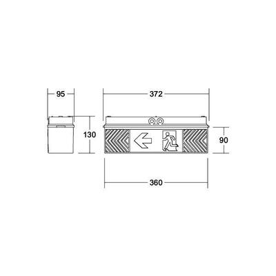 Brumberg Leuchten LED-Rettungszeichenleuchte mit Piktogramm, 3/8h 79031004