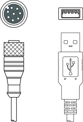 Leuze Anschlussleitung KB M12A-8P-USB-3000