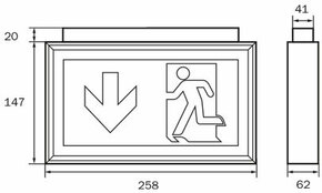 RP-Technik Rettungszeichenleuchte 3h, WL, Piktoset LMD013WL