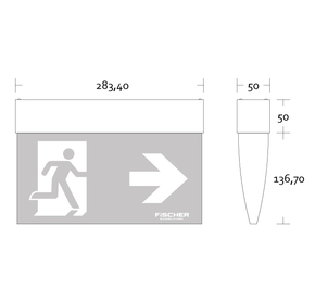 Fischer LED-Rettungszeichenleuchte 27m,IP54 F1UE83.V3