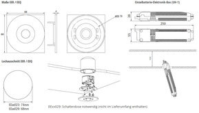 RP-Technik LED-Sicherheitsleuchte Einbau, Linsensystem EERL021WL