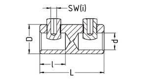 Intercable Tools Al-Schraubverbinder mit Trennwand, verz. ICSV307-3