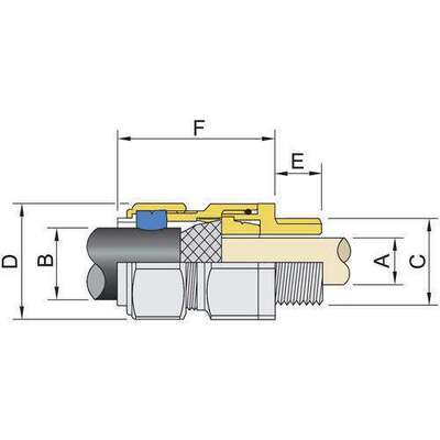 Stahl CMP Kabelverschraubung 45,60 - 59,40 mm 109421