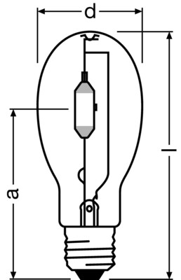 Osram LAMPE Hochdruck-Entladungslampe E40 HQI-E 400/N E40