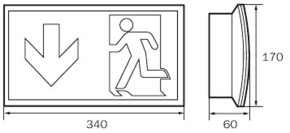 RP-Technik Rettungszeichenleuchte ZBA + ML KCW019ML-P