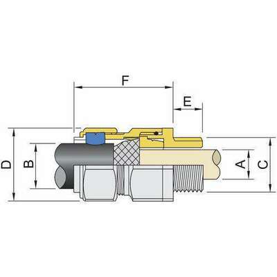 Stahl CMP Kabelverschraubung 40,40 - 53 mm 243510