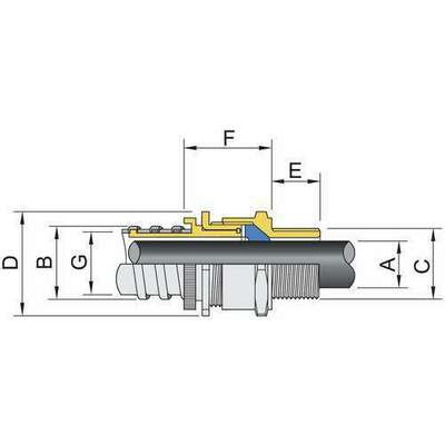 Stahl CMP Kabelverschraubung 31 - 38,20 mm 243622