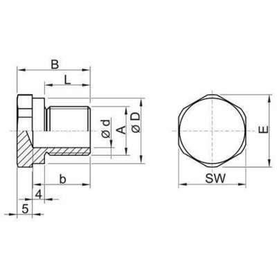 Stahl Verschlussstopfen NPT1 Edelstahl 255178