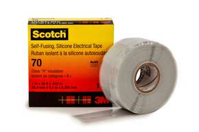 3M Deutschland Silikon Isolierband 25 mm x 9 m,hellgrau Scotch 70 25x9