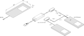 Hera 3er-Set LED-UB-Leuchte ww edelstahl m.Schalter 61056530208