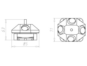Kaiser Deckendose 45° 2-tlg.Auslass D=35mm 1249-12