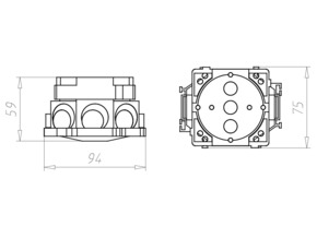 Kaiser Gerätedose 2-tlg.EB-Öffn.D=60mm 1255-01