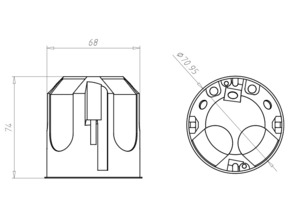 Kaiser Hohlwand Daten/Netzwerkdo. O-range ECON T74mm 9280-78