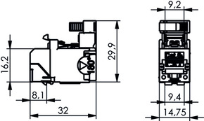 Telegärtner AMJ-SL Modul Cat.6 A 4x90, T568A 100127803