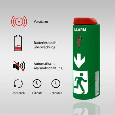 Fischer Einhandtürwächter mit Voralarm TWU110