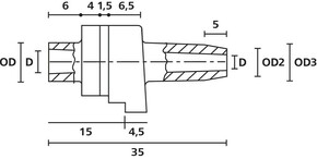 HellermannTyton Schnurschutztülle schwarz H 121-PVC-BK D1