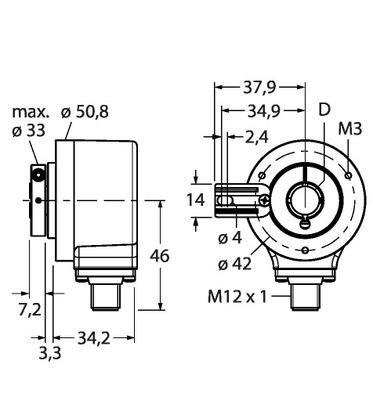 Turck Inkrementaler Drehgeber RI12H15T2B2500H1181