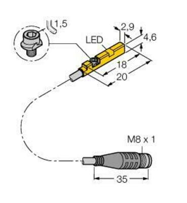 Turck Magnetfeldsensor f. Pneumatikzylinder BIMUNRAP6X0.3PSG3S