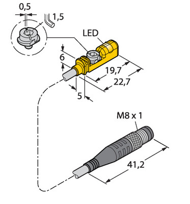 Turck Magnetfeldsensor f. Kurzhubzyslinder BIMUNTKAP7X0.3PSG3M