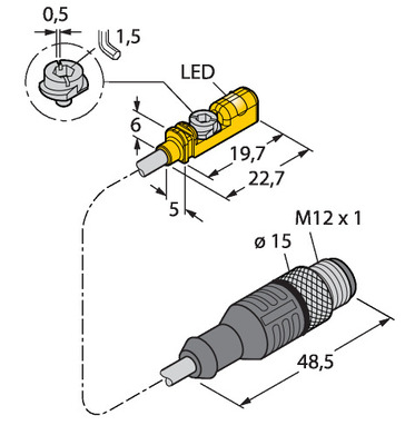Turck Magnetfeldsensor f. Kurzhubzyslinder BIMUNTKAP7X0.3RS4