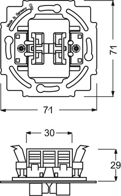 Busch-Jaeger Wippschaltereinsatz We/We-Schaltung 2000/6/6 US-101