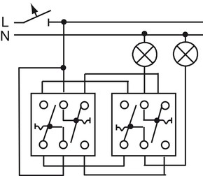 Busch-Jaeger Wippschaltereinsatz We/We-Schaltung 2000/6/6 US-101