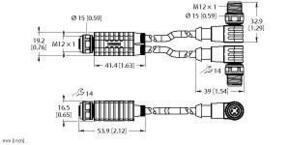 Turck Zweifachverteiler VBRK4.42WSC4T2/2/TXL