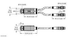 Turck Zweifachverteiler VBRK4.42PSG3M5/5/TEL